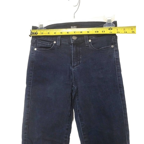 Paige Verdugo Crop Dark Wash Skinny Jeans Womens Size 25 Stretch Denim - Picture 3 of 7